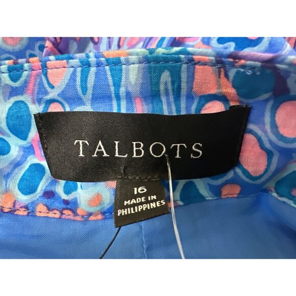 Talbots Blue & Pink Floral Maxi Skirt w/Waist Tie Size 16 - Picture 3 of 4
